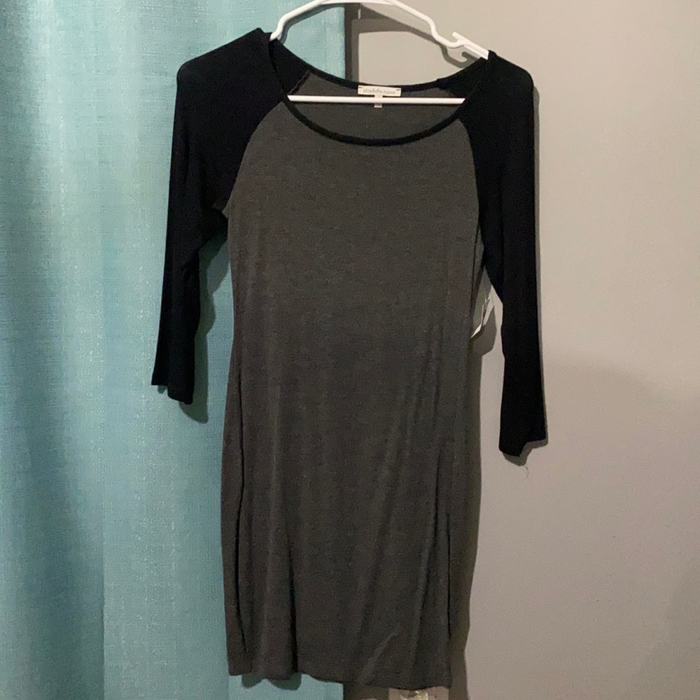 Black and Gray 3/4 sleeve dress, size small